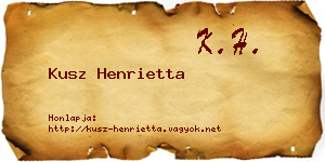 Kusz Henrietta névjegykártya