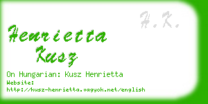 henrietta kusz business card